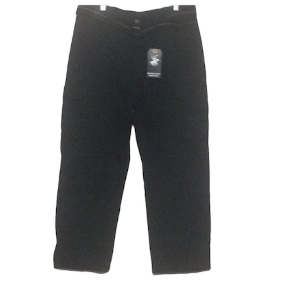 🌞 NWT Beverly Hills Polo Club black Cargo Pants deep pockets 42”W x 30”L